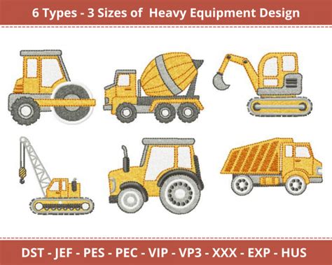 heavy equipment embroidery designs